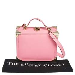 Aspinal Of London Pink Leather Trunk Top Handle Bag