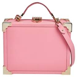 Aspinal Of London Pink Leather Trunk Top Handle Bag