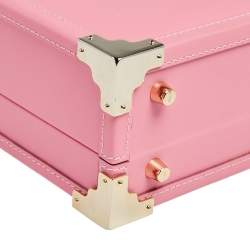 Aspinal Of London Pink Leather Trunk Top Handle Bag