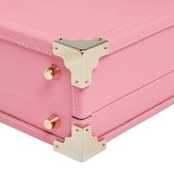 Aspinal Of London Pink Leather Trunk Top Handle Bag