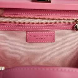 Aspinal Of London Pink Leather Trunk Top Handle Bag