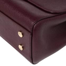 Pre Owned Aspinal Of London Burgundy Leather Lottie Shoulder Bag