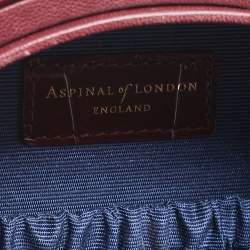 Pre Owned Aspinal Of London Burgundy Croc Embossed Leather Hat Box Shoulder Bag