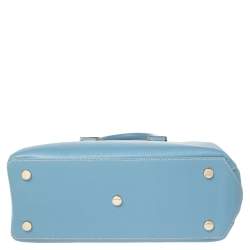 Pre Owned Aspinal Of London Light Blue Leather Madison Tote