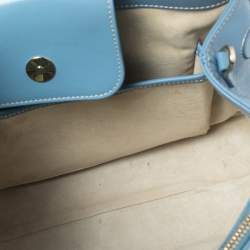 Pre Owned Aspinal Of London Light Blue Leather Madison Tote