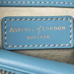 Pre Owned Aspinal Of London Light Blue Leather Madison Tote