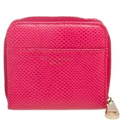 Aspinal of London Pink Snake Embossed Leather Zip Around Compact Wallet