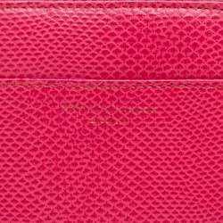 Aspinal of London Pink Snake Embossed Leather Zip Around Compact Wallet