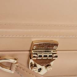 Aspinal of London Beige Leather Mini Trunk Top Handle Bag