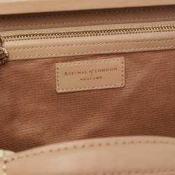 Aspinal of London Beige Leather Mini Trunk Top Handle Bag