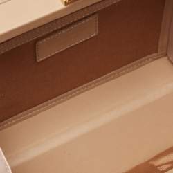 Aspinal of London Beige Leather Mini Trunk Top Handle Bag