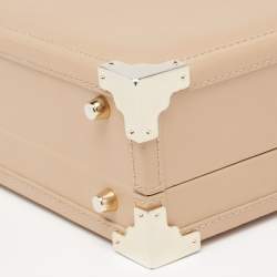 Aspinal of London Beige Leather Mini Trunk Top Handle Bag