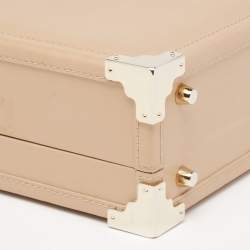 Aspinal of London Beige Leather Mini Trunk Top Handle Bag