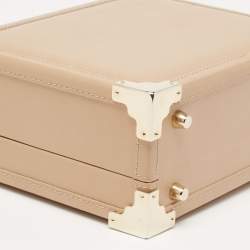 Aspinal of London Beige Leather Mini Trunk Top Handle Bag