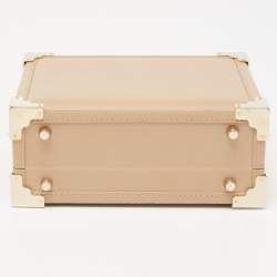Aspinal of London Beige Leather Mini Trunk Top Handle Bag