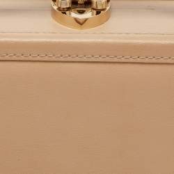 Aspinal of London Beige Leather Mini Trunk Top Handle Bag
