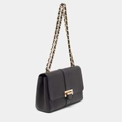 Aspinal Of London Black Leather Lottie Shoulder Bag