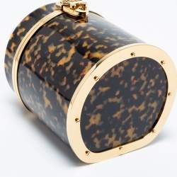 Aspinal Of London Gold/Brown Tortoiseshell Plexiglass Pandora Bag