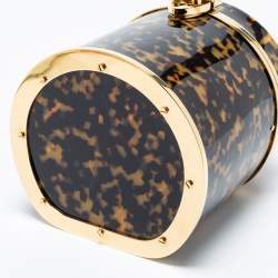Aspinal Of London Gold/Brown Tortoiseshell Plexiglass Pandora Bag