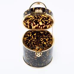 Aspinal Of London Gold/Brown Tortoiseshell Plexiglass Pandora Bag