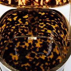 Aspinal Of London Gold/Brown Tortoiseshell Plexiglass Pandora Bag