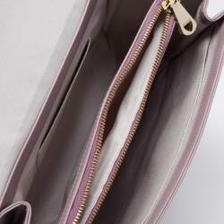 Aspinal Of London Purple Croc Embossed Leather Mayfair Top Handle Bag