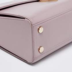 Aspinal Of London Purple Croc Embossed Leather Mayfair Top Handle Bag