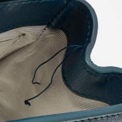 Aspinal Of London Blue Leather And Croc Embossed Leather Lottie Shoulder Bag