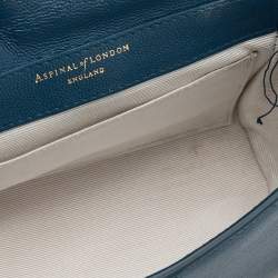 Aspinal Of London Blue Leather And Croc Embossed Leather Lottie Shoulder Bag