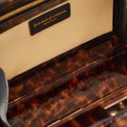 Aspinal Of London Brown Tortoise Patent Leather Trunk Top Handle Bag