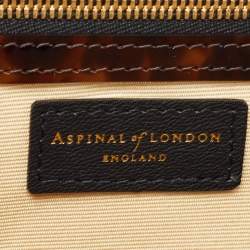 Aspinal Of London Brown Tortoise Patent Leather Trunk Top Handle Bag