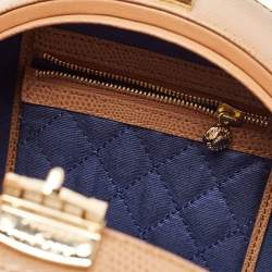 Aspinal Of London Off White/Brown Croc Embossed Leather Hat Box Bag