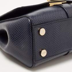 Aspinal Of London Blue Snakeskin Embossed Leather Small Lottie Shoulder Bag