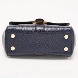 Aspinal Of London Blue Snakeskin Embossed Leather Small Lottie Shoulder Bag
