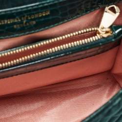Aspinal Of London Green Quilted Velvet Small Lottie Shoulder Bag