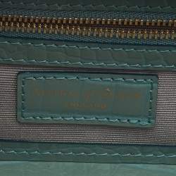 Aspinal of London Green Croc Emboosed Patent Leather Trinket Top Handle Bag 