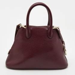 Pre Owned Aspinal Of London Burgundy Leather Holly Top Handle Bag