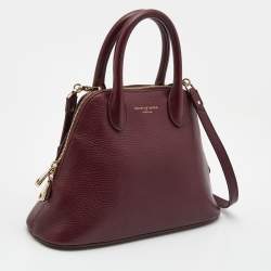 Pre Owned Aspinal Of London Burgundy Leather Holly Top Handle Bag