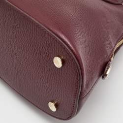 Pre Owned Aspinal Of London Burgundy Leather Holly Top Handle Bag