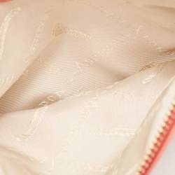 Pre Owned Aspinal Of London Peach Nubuck Leather Zip Pouch