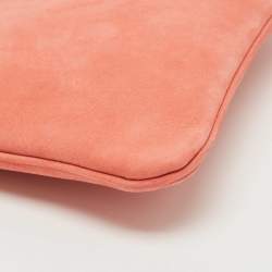 Pre Owned Aspinal Of London Peach Nubuck Leather Zip Pouch