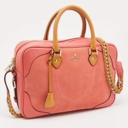 Aspinal Of London Tri Color Nubuck Leather Small Briefcase