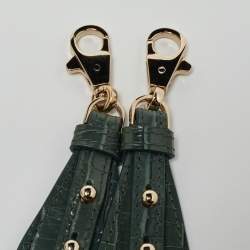 Aspinal Of London Green Croc Embossed Leather Hat Box Top Handle Bag