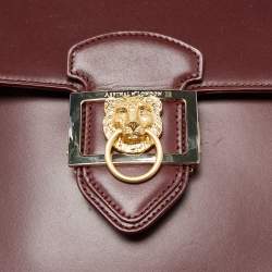 Aspinal Of London Burgundy Leather Lion Lansdowne Top Handle Bag