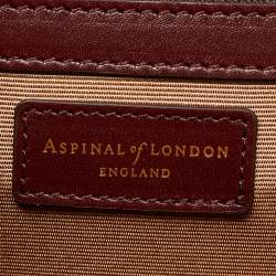 Aspinal Of London Burgundy Leather Lion Lansdowne Top Handle Bag