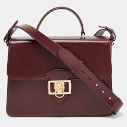 Aspinal Of London Burgundy Leather Lion Lansdowne Top Handle Bag