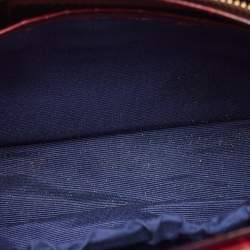 Pre Owned Aspinal Of London Burgundy Croc Embossed Leather Small Florence Snap Tote