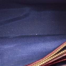 Pre Owned Aspinal Of London Burgundy Croc Embossed Leather Small Florence Snap Tote