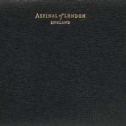 Pre Owned Aspinal Of London Black Leather Zip Around Wristlet Wallet