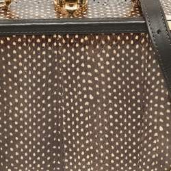 Aspinal Of London Dark Brown Watersnake Leather Trunk Top Handle Bag